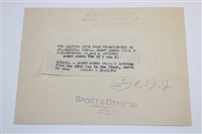 Bobby Jones 1930 Amateur Championship at St Andrews Post Swing in Final Match Wire Photo