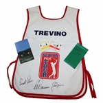 Palmer, Nicklaus & Trevino Signed Lee Trevino Senior Tour Caddy Bib with Badges & Yardage Books - Ralph Hackett Collection