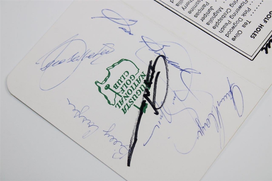 Palmer, Seve, Nicklaus, Snead, Casper & Norman Signed Augusta National Scorecard - Ralph Hackett Collection JSA ALOA