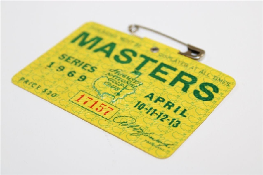1969 Masters Tournament Series Badge #17157 George Archer Winner