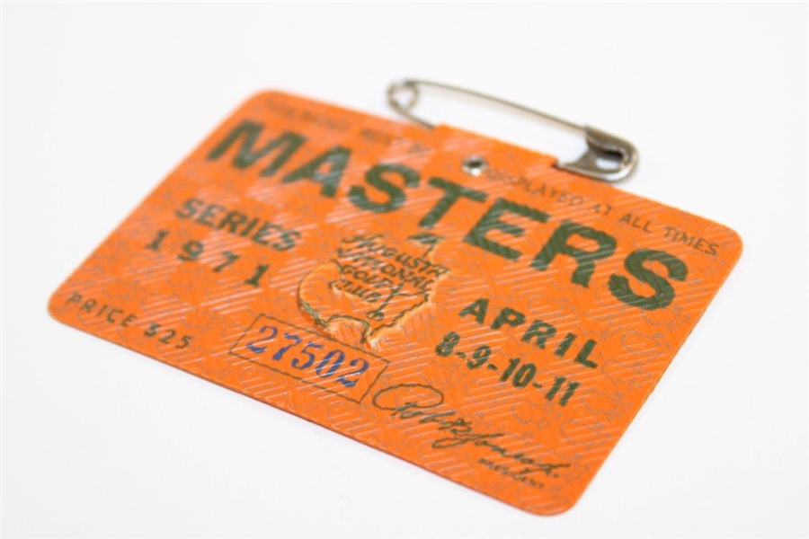 1971 Masters Tournament Series Badge #27502 Charles Coody Winner