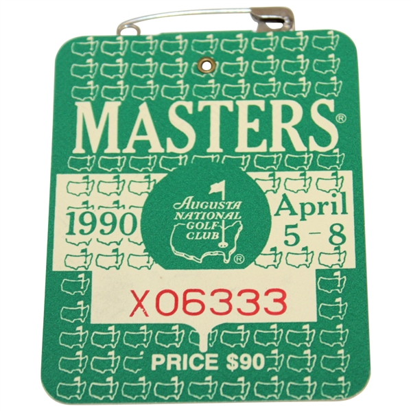1990 Masters Tournament Series Badge #X06333 Nick Faldo Winner