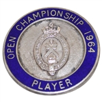 1964 Open Championship at St Andrews Contestant Badge Engraved & Attributed to Champion Tony Lema
