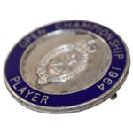 1964 Open Championship at St Andrews Contestant Badge Engraved & Attributed to Champion Tony Lema