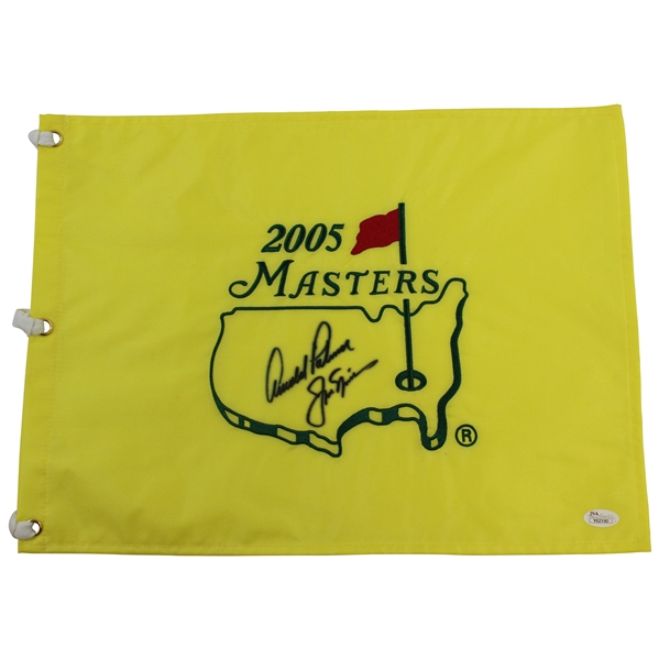 Jack Nicklaus & Arnold Palmer Signed 2005 Masters Tournament Embroidered Flag JSA #Y62190