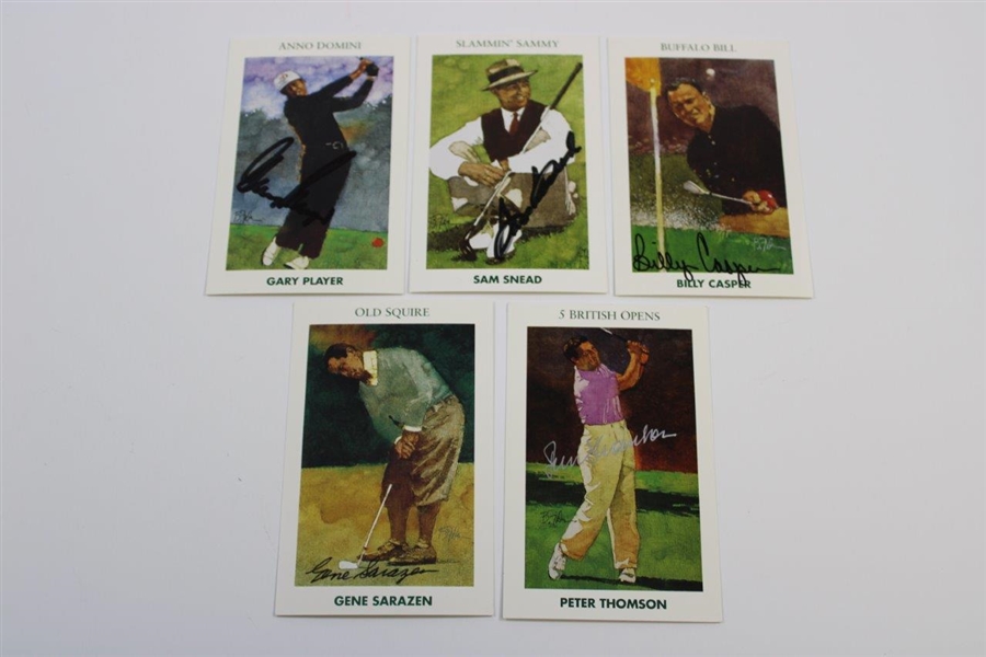 Snead, Sarazen, Player, Thomson & Casper Signed 1992 Mueller Golf Cards with 19 others JSA Certs