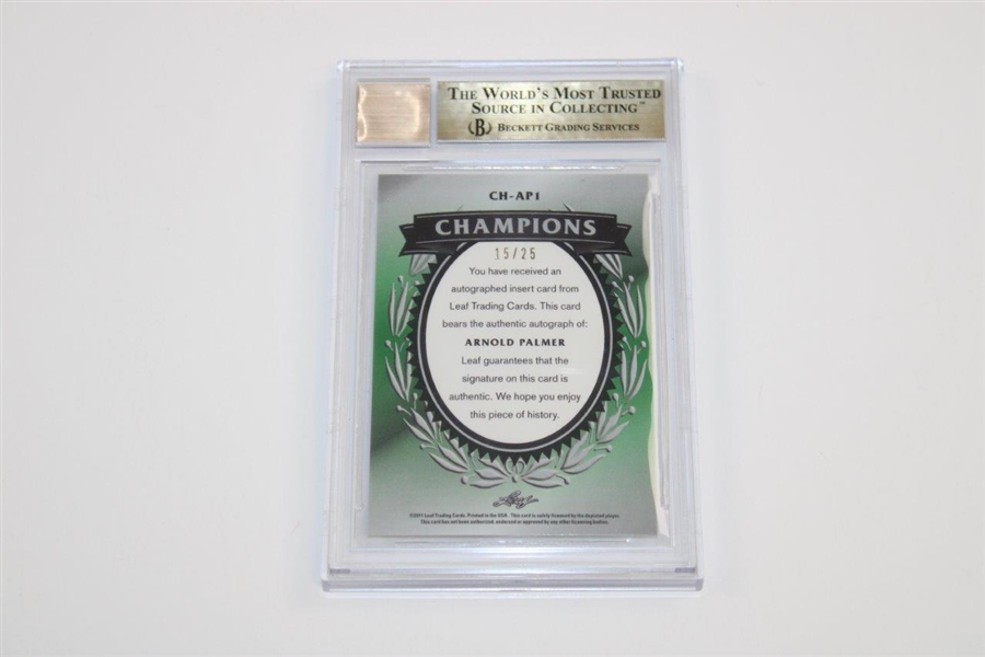Arnold Palmer Signed 2011 Leaf Golf Metal Champions /25 Card Graded PSA 9.5/10 Signature