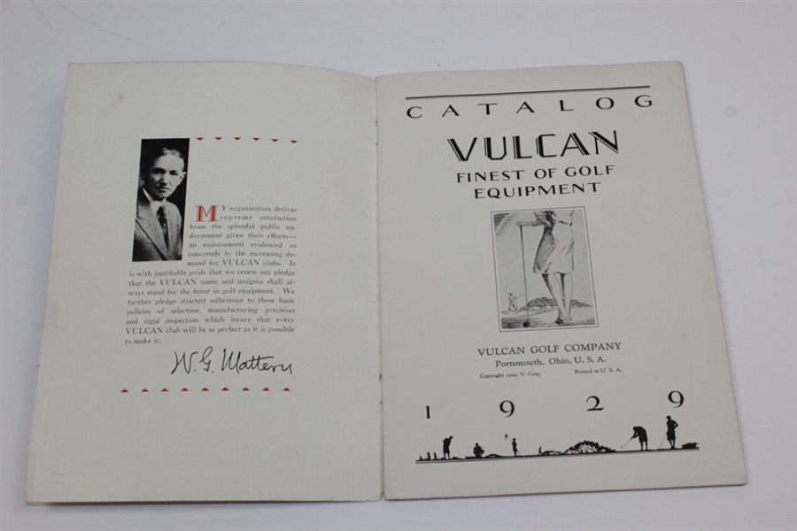 Vulcan: Finest Of Golf Equipment 1929 Pamphlet 