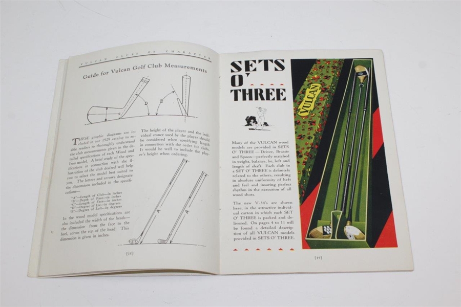 Vulcan: Finest Of Golf Equipment 1929 Pamphlet 