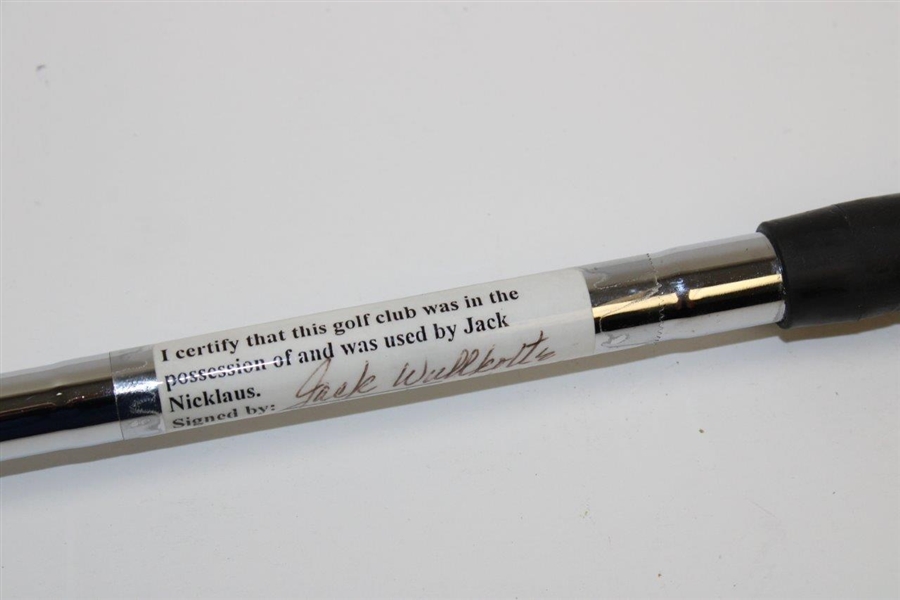Jack Nicklaus' Personal Used 'AirBear' Wedge with His Clubmaker Jack Wulkotte's Signed Shaft Label