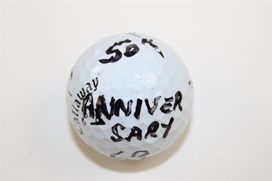 Gary Player Signed 50th Wedding Ann. Shooting 69 at 71 Yrs Old Golf Ball with Inscription & COA JSA ALOA