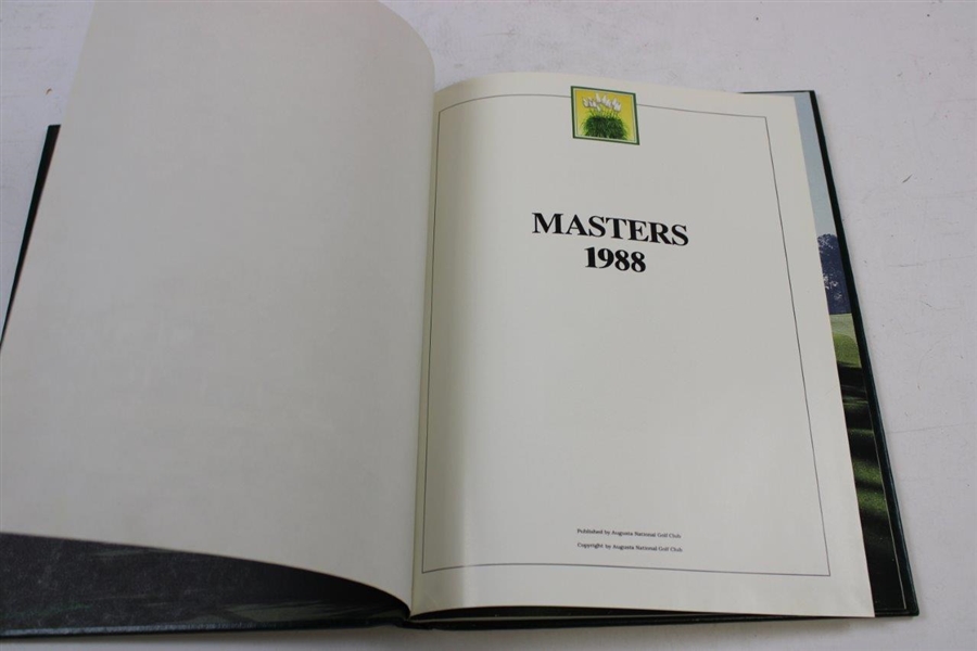 1988 Masters Tournament Annual Book - Sandy Lyle Winner