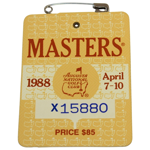 1988 Masters Tournament Series Badge #X15880 Sandy Lyle Winner 