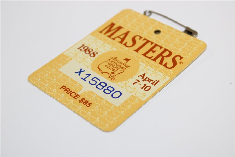 1988 Masters Tournament Series Badge #X15880 Sandy Lyle Winner 