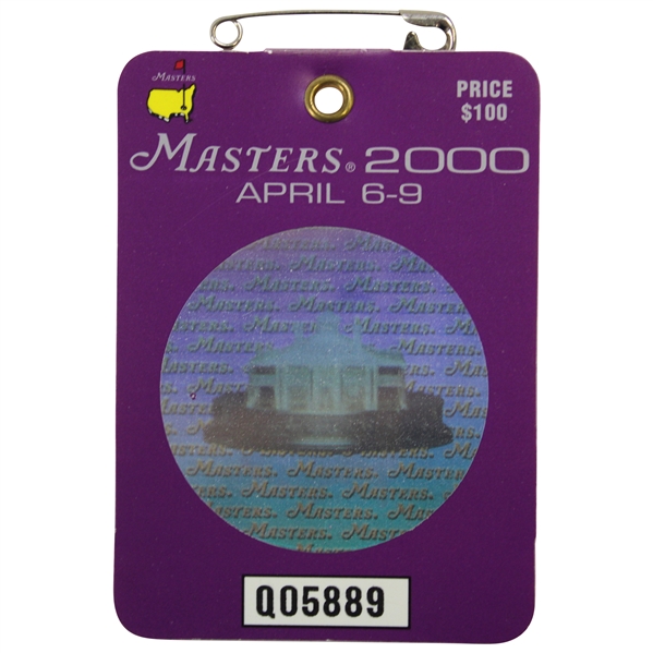 2000 Masters Tournament Series Badge #Q05889 Vijay Singh Winner 