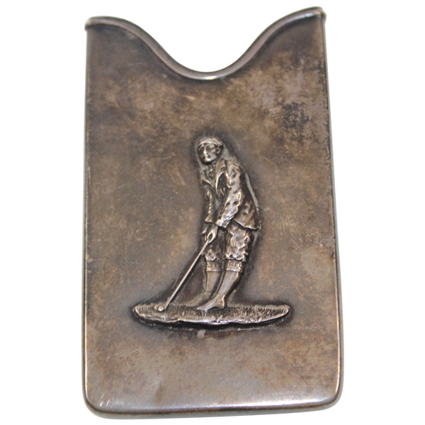 Circa 1920's Golf Themed Sterling Silver Business Card Holder 