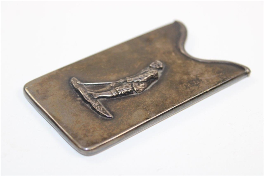 Circa 1920's Golf Themed Sterling Silver Business Card Holder 