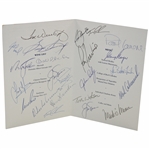 Mark Calcavecchias 2000 OPEN Champions Dinner Menu Signed by Past Winners JSA ALOA