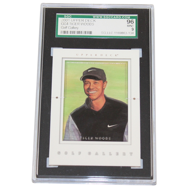 Tiger Woods 2001 Upper Deck Golf Gallery SGC Graded Mint 96 Card