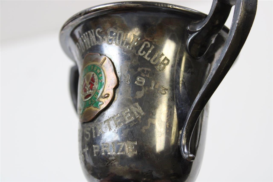 1913 Norfolk Downs Golf Club First Place Trophy - Won by Wright Poindexter