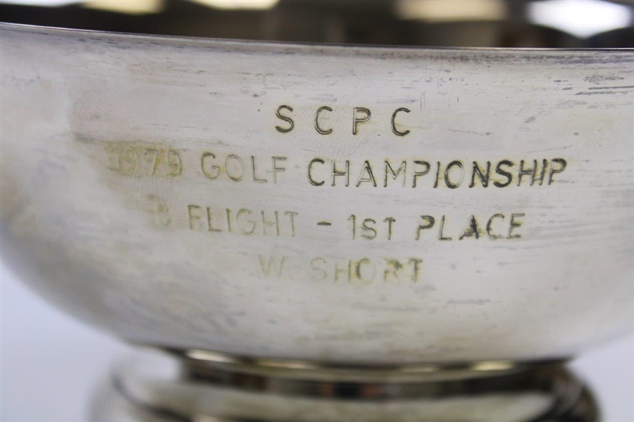 1979 SCPC Golf Championship B Flight 1st Place Silver Bowl Trophy - Won by W. Short