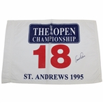 Arnold Palmer Signed 1995 OPEN Championship at St. Andrews White Flag - Final Open JSA ALOA