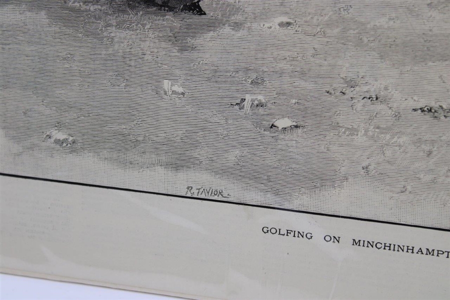 1890 Golfing on Minchinhampton Common Lond News Page - Drawn by Lucien Davis