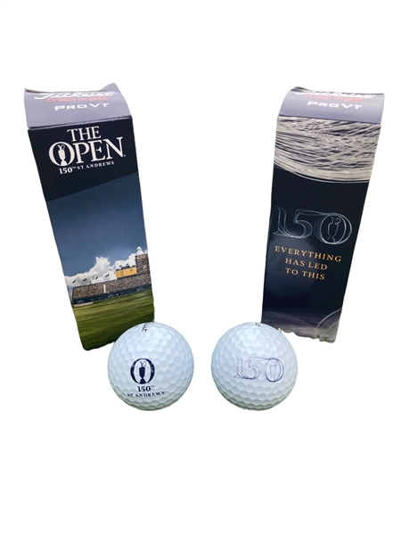 2022 The OPEN Championship at St. Andrews Two Sleeves of Titleist Golf Balls - Logo & 150th