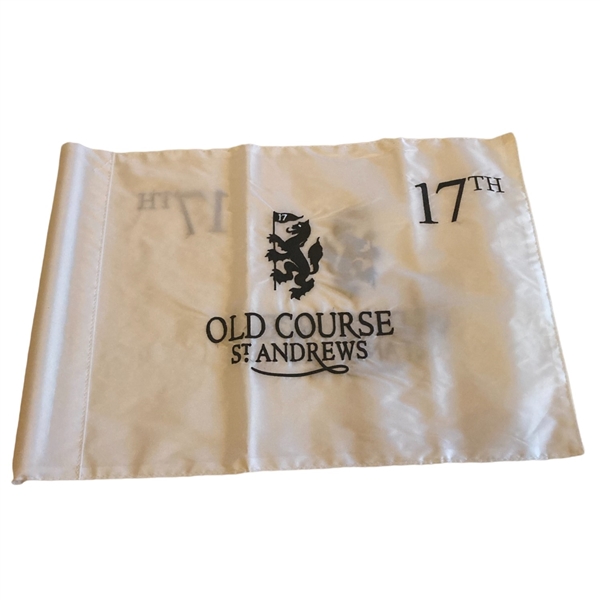 The Old Course at St. Andrews White with Black Logo 17th Golf Flag