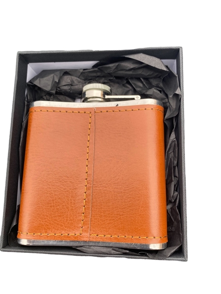 2022 Open Championship at St. Andrews Brown Leather Flask - 150th
