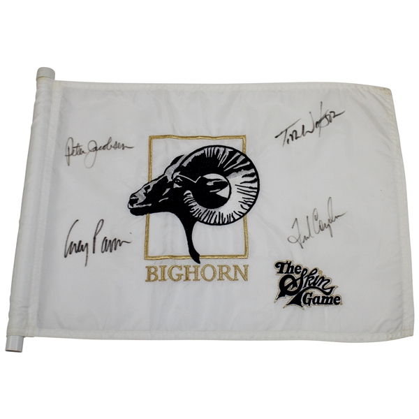Tom Watson, Fred Couples, Jacobsen & Pavin Signed Skins Game at Bighorn Course Flag JSA ALOA