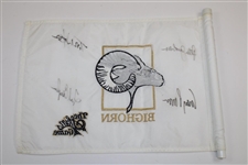 Tom Watson, Fred Couples, Jacobsen & Pavin Signed Skins Game at Bighorn Course Flag JSA ALOA