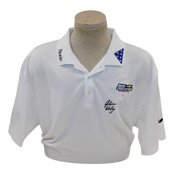 John Daly Signed Personal Match Worn White Golf Shirt with Sponsors JSA ALOA