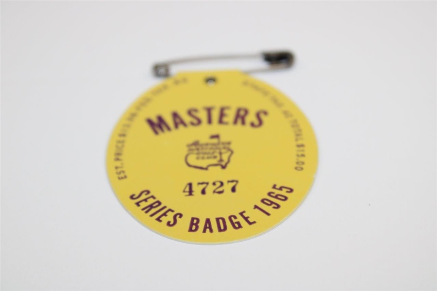 1965 Masters Tournament SERIES Badge #4727 - Jack Nicklaus Winner