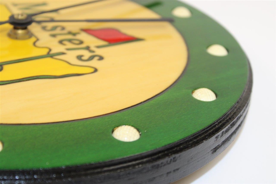 Classic Masters Emerald Green with Soft Yellow Logo Circular Wooden Clock