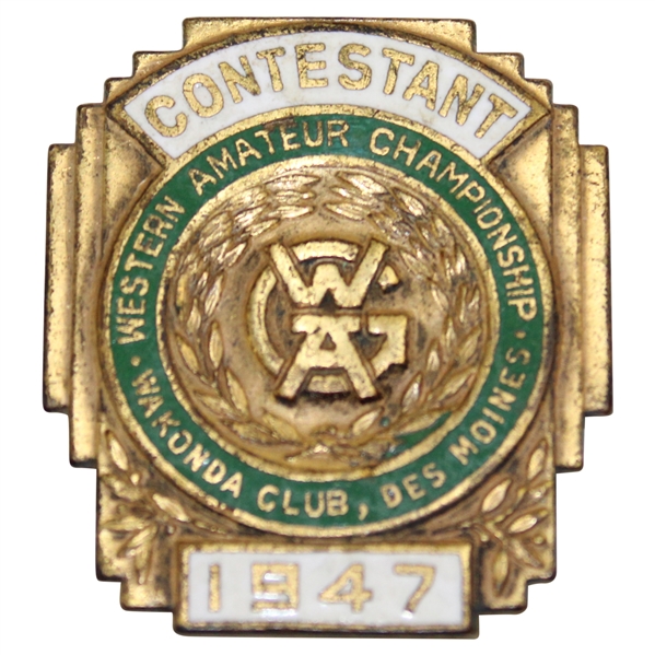 1947 Western Amateur Championship at Wakonda Club Contestant Badge
