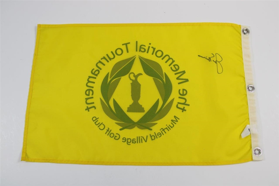 Jack Nicklaus Signed The Memorial Tournament at Muirfield Village GC Yellow Flag JSA ALOA