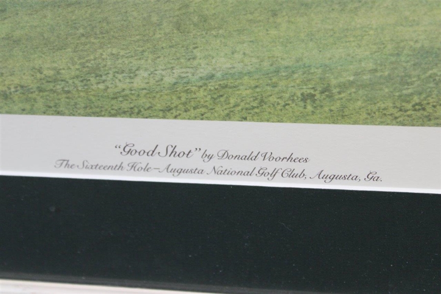 Ltd Ed 'Good Shot' Augusta National Hole #16 Print Signed by Artist - Framed