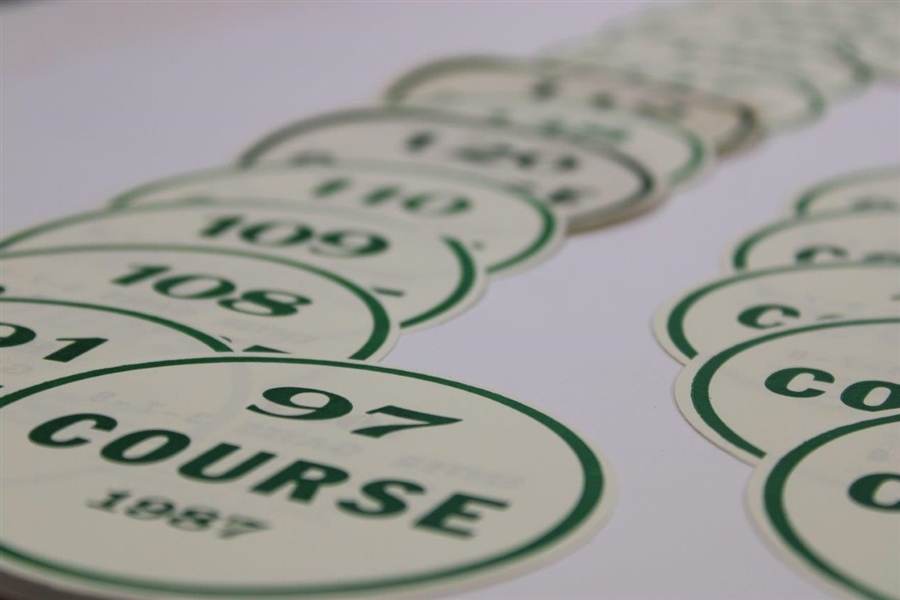 Seventy-Nine (79) Purported 1987 Augusta National Masters Windshield Parking Stickers
