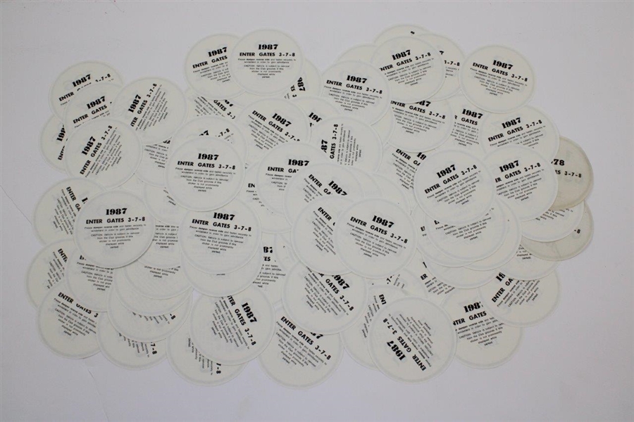 Seventy-Nine (79) Purported 1987 Augusta National Masters Windshield Parking Stickers
