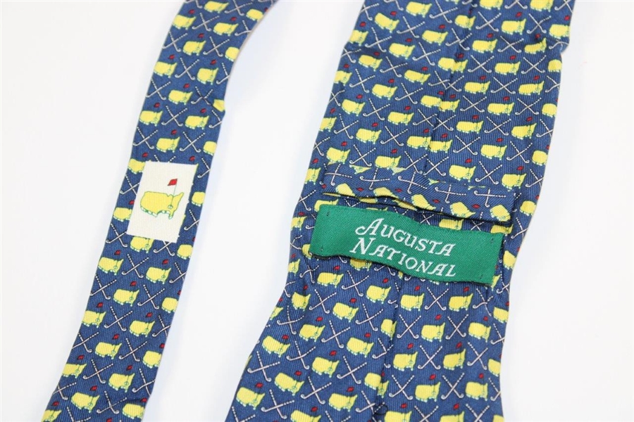 Augusta National Golf Club Navy with Yellow Logo & Crossed Clubs Necktie - Used