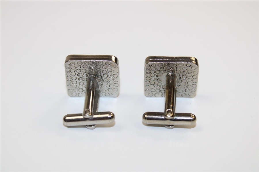 Pair of Post-Swing Golfer Themed Square Shaped Cuff Links