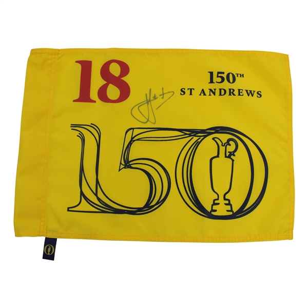 Cameron Smith Signed 2022 150th Open at St Andrews Flag JSA ALOA