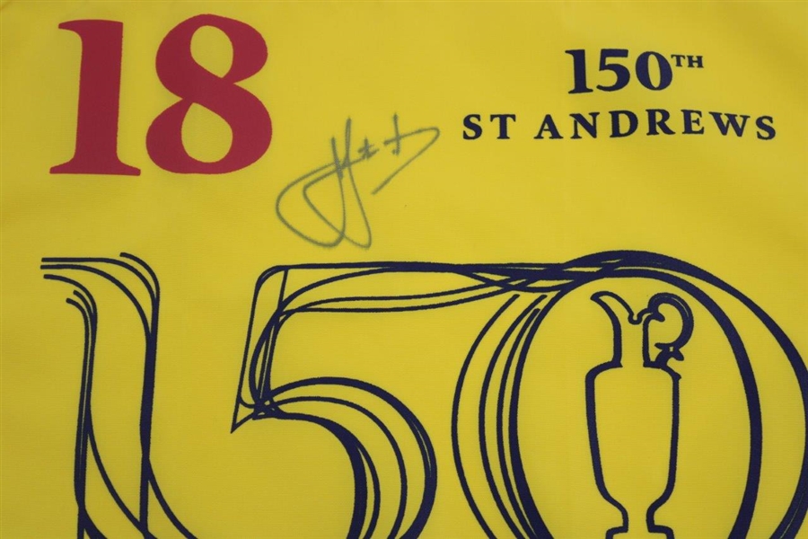 Cameron Smith Signed 2022 150th Open at St Andrews Flag JSA ALOA