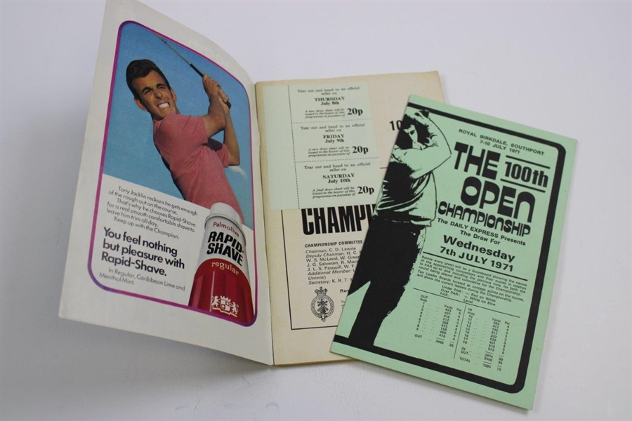 Lee Trevino Signed 1971 Open Championship Programme JSA ALOA