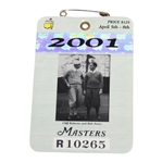 2001 Masters Tournament SERIES Badge #R10265 - Tiger Woods Winner