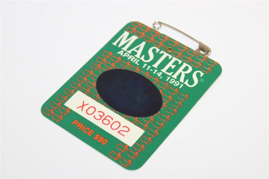 1991 Masters Tournament SERIES Badge #X03602 - Ian Woosnam Winner