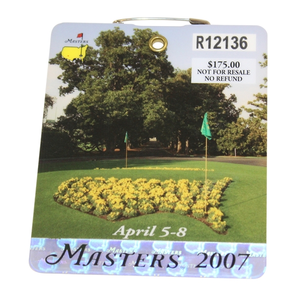 2007 Masters Tournament SERIES Badge #R12136 - Zach Johnson Winner