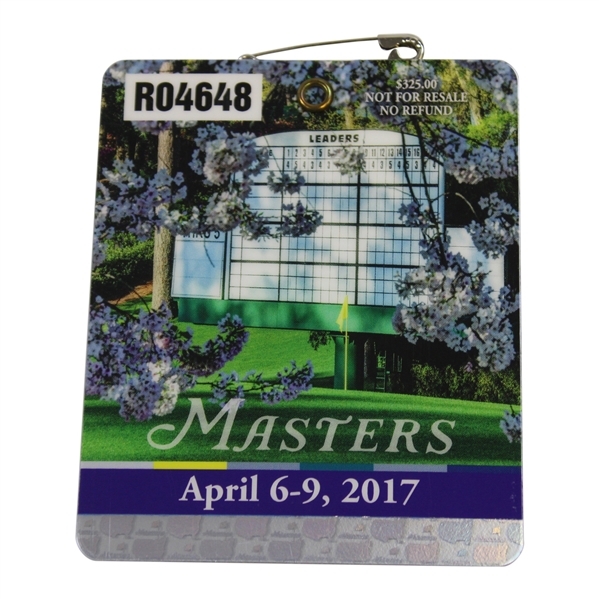 2017 Masters Tournament SERIES Badge #R04648 - Sergio Garcia Winner