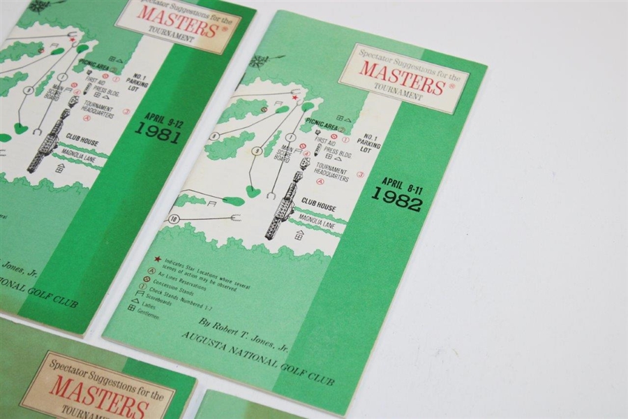 1976, 1977, 1978, 1981 & 1982 Masters Tournament Spectator Guides